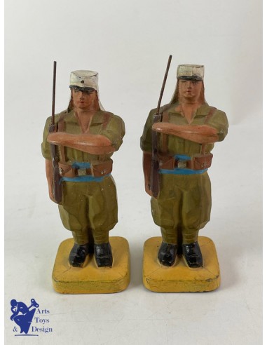 JRD FIGURINE LEGIONNAIRE AU FIXE VERS 1935 H 10CM 2 PIECES de votre