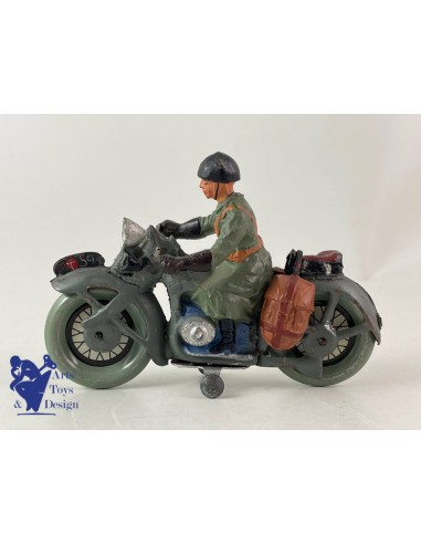 ELASTOLIN FIGURINE MOTO ARMEE SUISSE ROUES TOLE VERS 1937 la colonne vertébrale