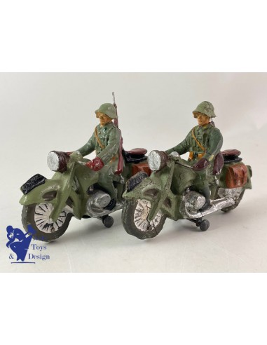 ELASTOLIN FIGURINE SOLDAT LOT DE 2 MOTOS ARMEE SUISSE VERS 1937 En savoir plus