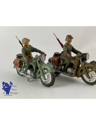 ELASTOLIN FIGURINE SOLDAT LOT DE 2 MOTOS ARMEE SUISSE VERS 1937 en stock