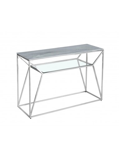 CONSOLE CHERYL EN CHROME MARBRE BLANC le concept de la Pate a emporter 