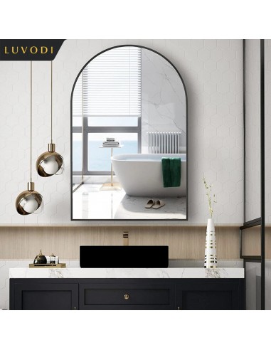 LUVODI Home Decorative Mirror with Black Arched Frame for Bathroom, Entryway, Living Room acheter en ligne