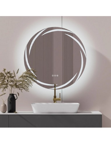 LUVODI Illuminated Bathroom Wall Mirror with Light Circle Backlit LED Bath Vanity Mirror Defog france