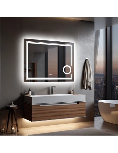 LUVODI LED Mirror Bathroom Wall Mounted Magnifying Mirror for Washroom Toliet Shower Vanity Makeup Shaving Mirrors offre 