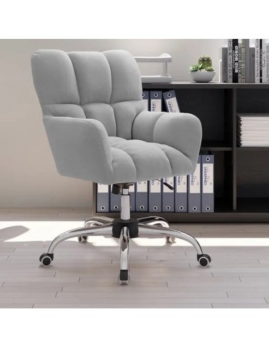 Chaise de bureau lin pivotante rembourrée en coton Fin de série