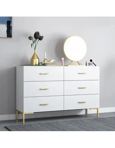 Commode SCANDINAVE blanche à 6 tiroirs En savoir plus