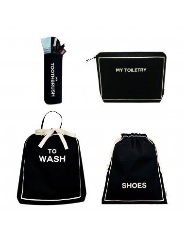 Toiletry Travel Gift Set Deal 4-Pack, Black 50-70% off 