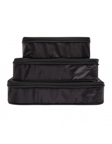 Re-cycled and Reinforced Nylon Compression Packing Cubes, 3-pack Black JUSQU'A -70%! 