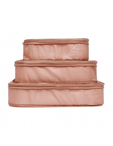 Re-cycled and Reinforced Nylon Compression Packing Cubes, 3-pack Pink/Blush la colonne vertébrale