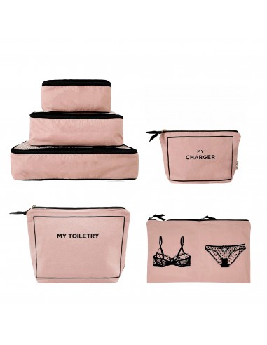 Weekend Essential Packing Set 4-Pack, Pink/Blush votre