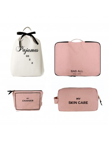 Essentials Getaway 4-Pack: Sleep, Skin, Tech & Pack, Pink/Blush Pour