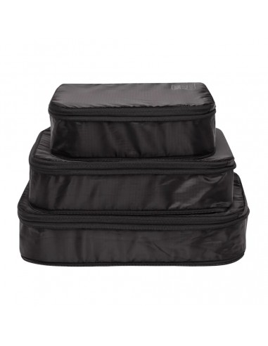 Re-cycled and Reinforced Nylon Compression Packing Cubes, 3-pack Black france