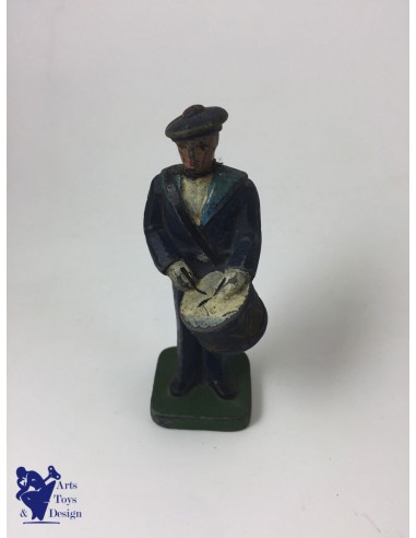 JRD FRANCE VERS 1935 FIGURINE SOLDAT MARIN AV TAMBOUR H 9.5CM l'évolution des habitudes 