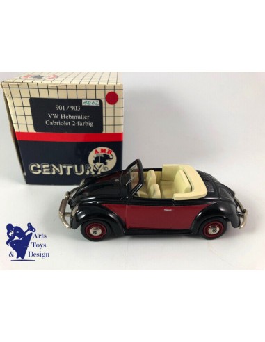 1/43 AMR CENTURY VW COX HEBMULLER CABRIOLET 2 FARBIG ROUGE & NOIR FACTORY BUILT Dans la société mordern