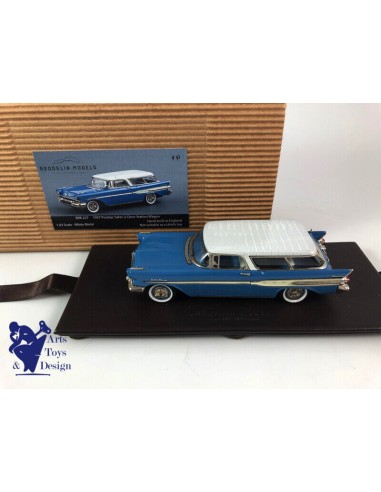 1/43 BROOKLIN 227 PONTIAC SAFARI 2 DOOR STATION WAGON 1957 BLUE & WHITE Véritable concentré