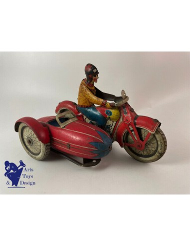 JOUET ANCIEN JML MOTO SIDE CAR TOLE MECANIQUE L.20 CM VERS 1930 ouvre sa boutique