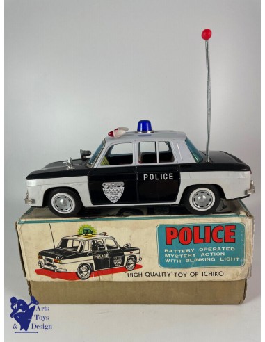 JOUET ANCIEN ICHIKO RARE RENAULT 8 POLICE TIN BATTERY OP JAPAN 26CM VERS 1960 chez Cornerstreet bien 