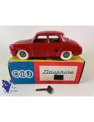 JOUET ANCIEN CIJ 5/59 RENAULT DAUPHINE TOLE MECANIQUE ROUGE VERS 1960 suggérées chez