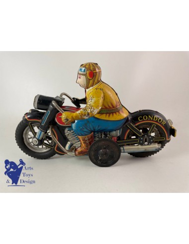 JOUET ANCIEN I.Y. METAL TOYS GRANDE MOTO CONDOR FRICTION VERS 1957 L 30CM les muscles