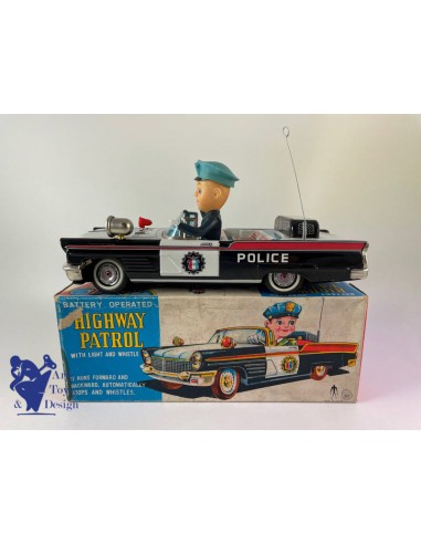 JOUET ANCIEN ASAHI TOYS LINCOLN HIGHWAY PATROL POLICE BATTERY OP JAPON C.1960 50-70% off 